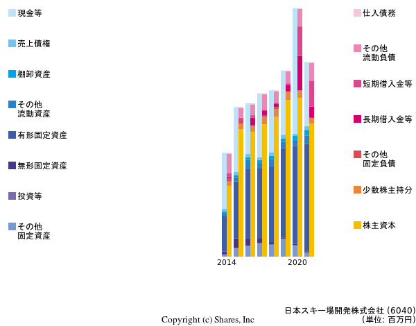 日本スキー場開発株式会社の貸借対照表
