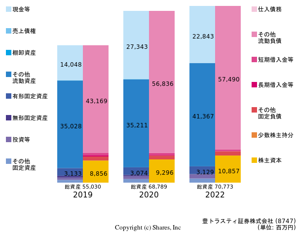 豊トラスティ証券株式会社の貸借対照表