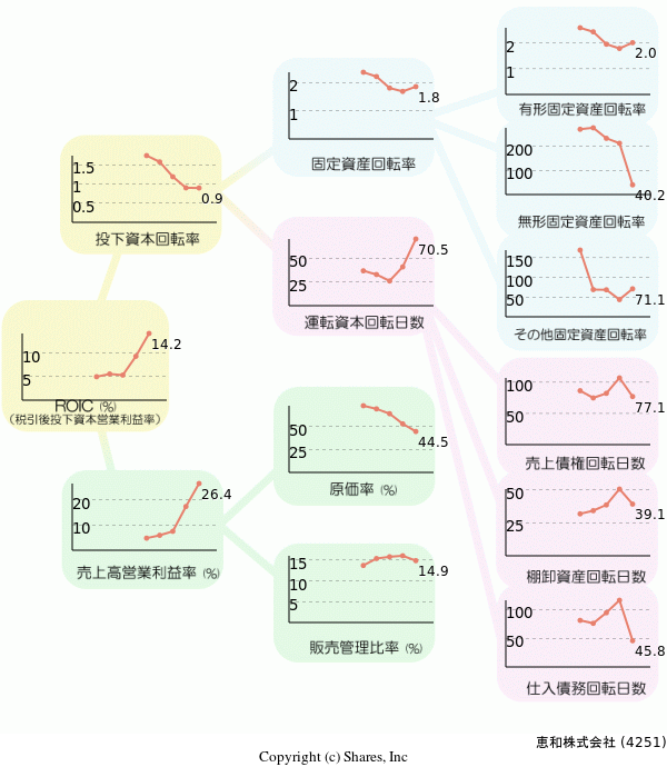 恵和株式会社の経営効率分析(ROICツリー)