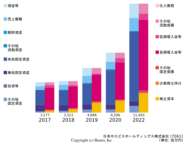 日本ホスピスホールディングス株式会社の貸借対照表